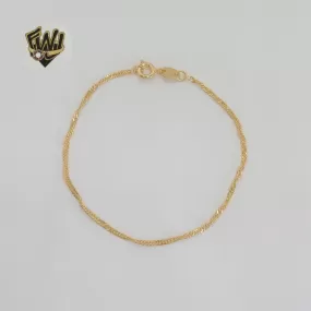 (1-0703-3) Gold Laminate - 1.6mm Singapore Link Bracelet - BGF