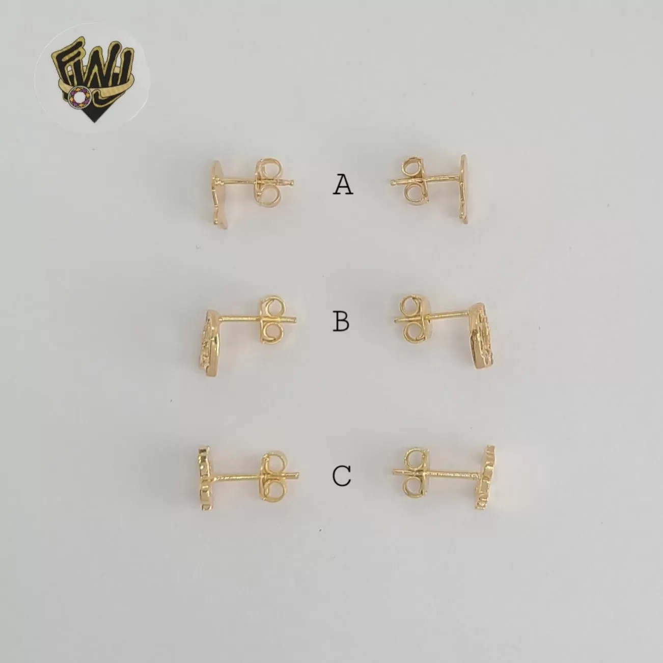 (1-1108) Gold Laminate - Small Stud Earrings - BGF