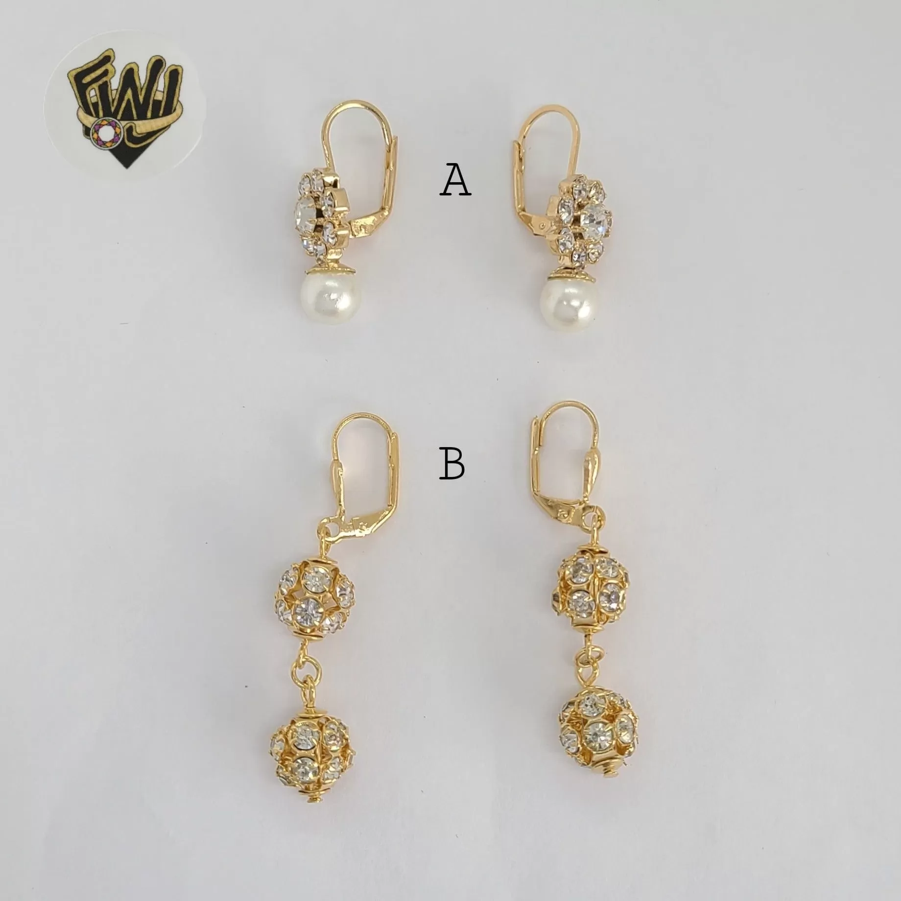 (1-1209-5) Gold Laminate - Zircon Dangle Earrings - BGO