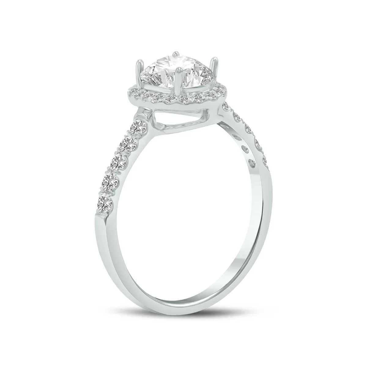 1 3/8 Carat Tw Oval Lab Grown Diamond Engagement Ring In 14K White Gold