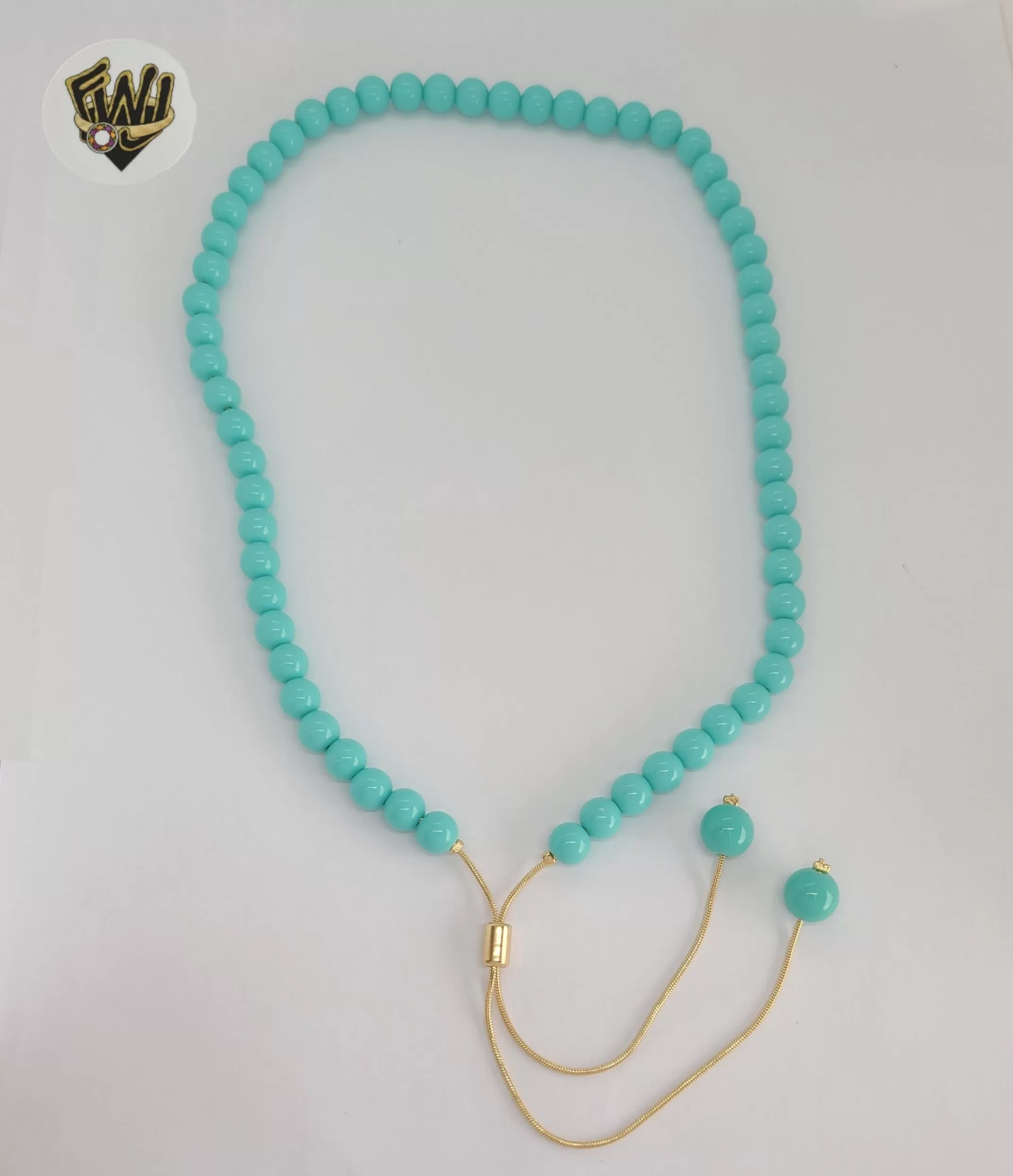 (1-6467-3) Gold Laminate - Beads Long Necklace - BGF