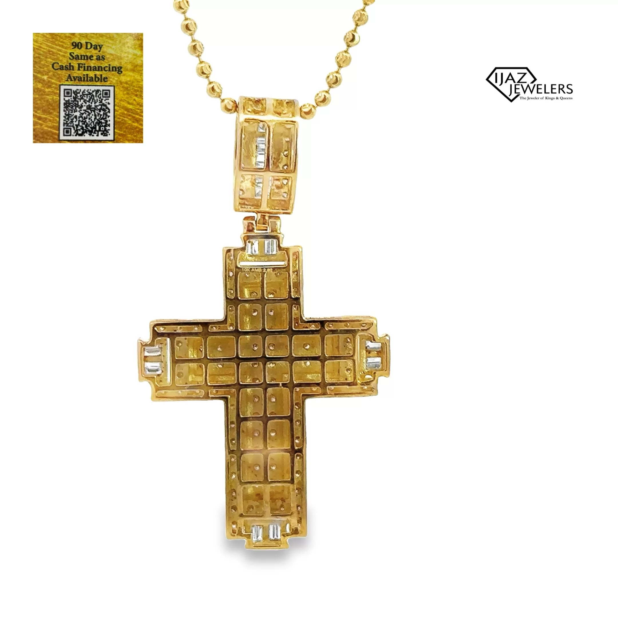 10K Gold 2.92 CTW Diamond Cross Charm