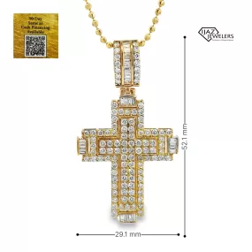 10K Gold 2.92 CTW Diamond Cross Charm