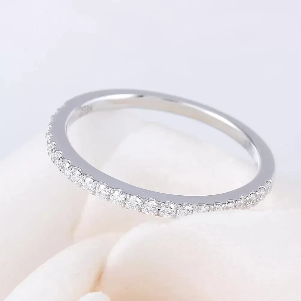 10k White Gold Moissanite Half Eternity Ring