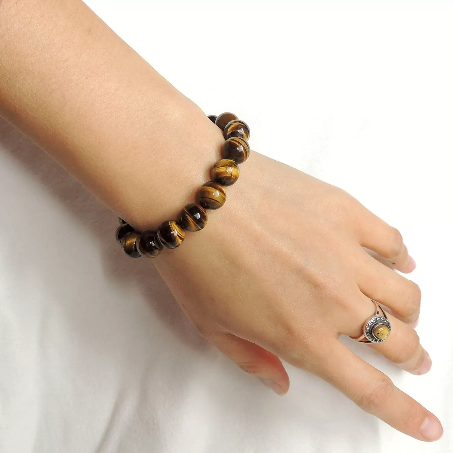 10mm Top Quality Brown Tiger Eye Bracelet | Fashion Healing Stone Jewelry for Men Women