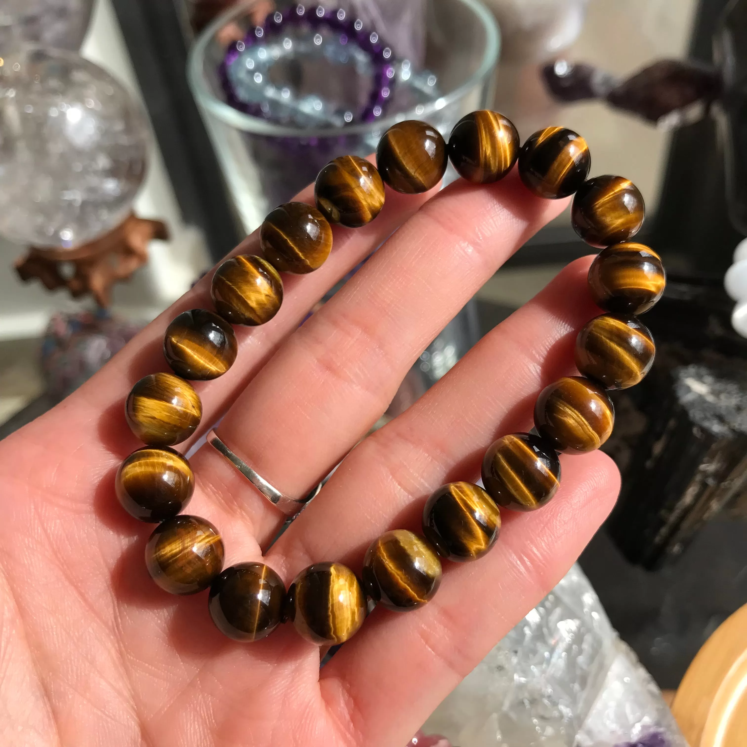 10mm Top Quality Brown Tiger Eye Bracelet | Fashion Healing Stone Jewelry for Men Women