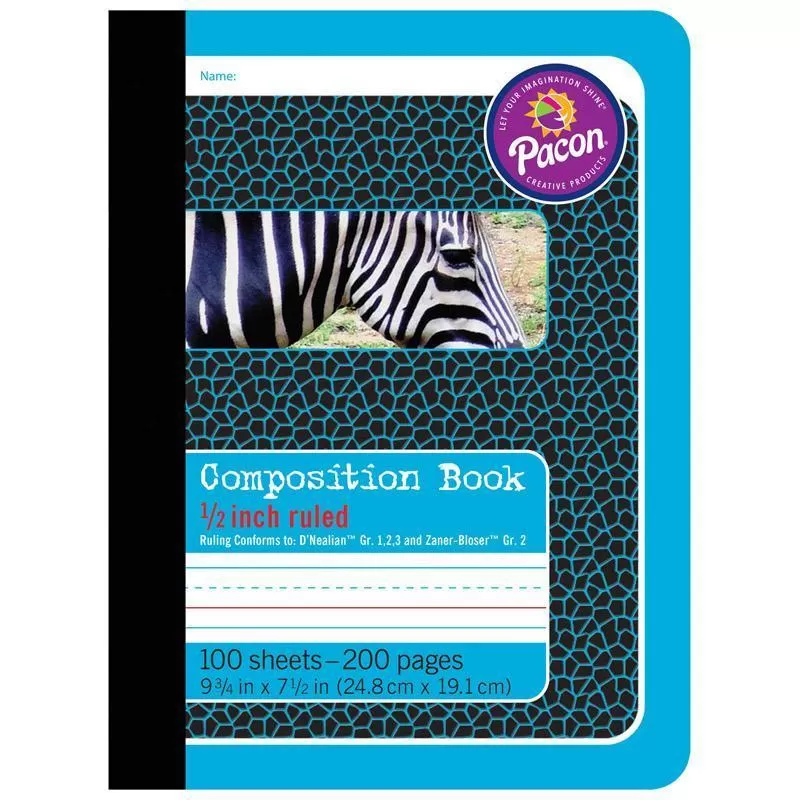 (12 Ea)Composition Book 1/2 In Ruled