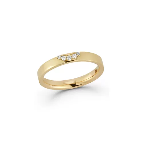 14k Yellow Gold Tipped Diamond Comfort Fit Ring Band