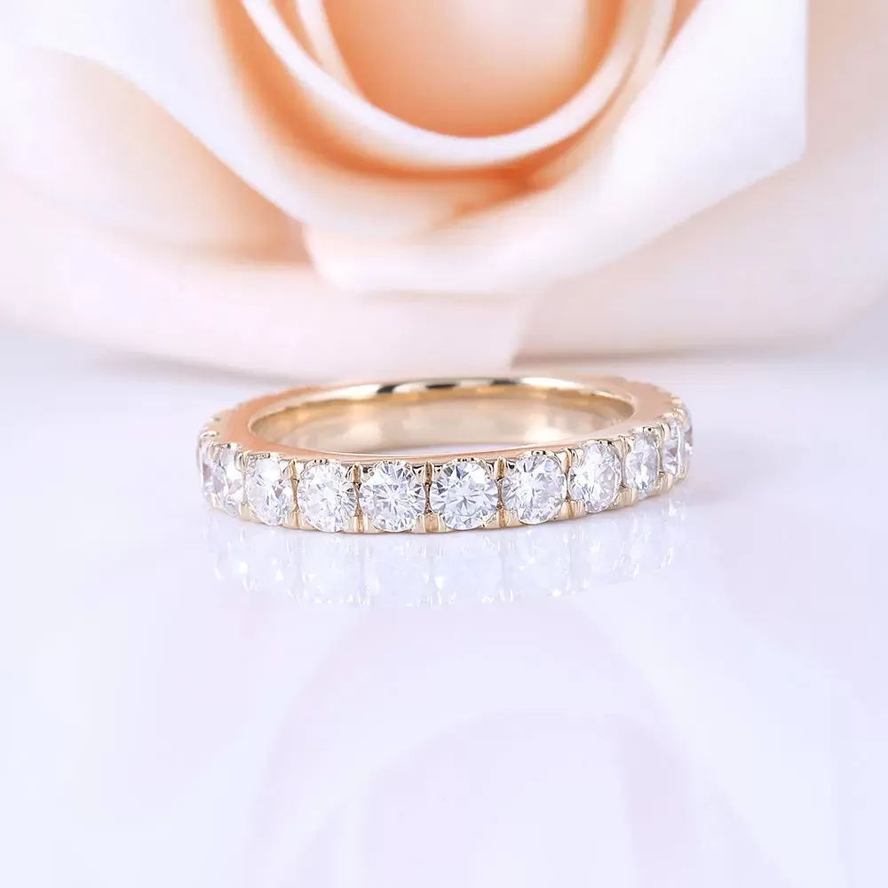 18k / 14k Yellow Gold Moissanite Eternity Band 2ct Total