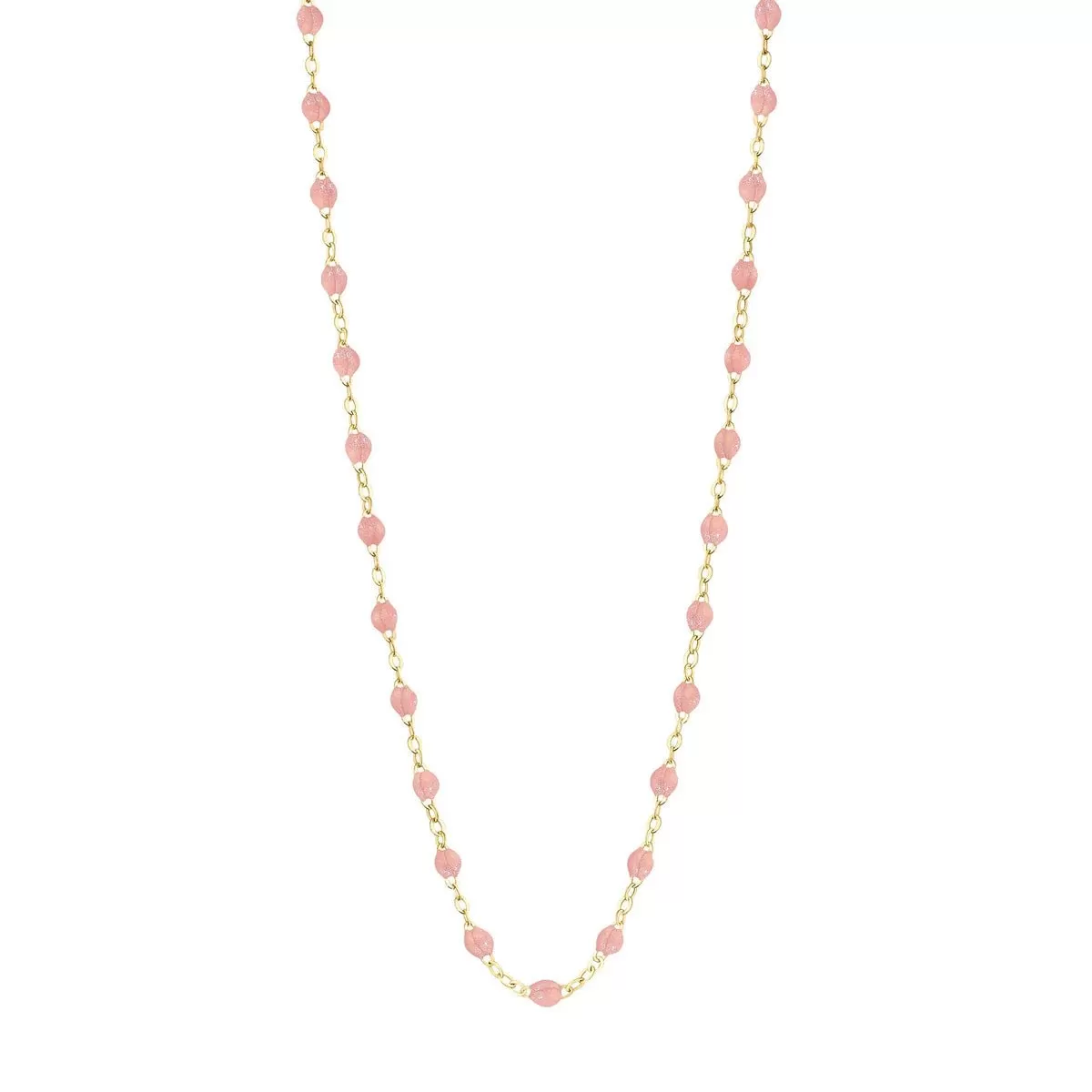 18K Gold and Blush Resin Beaded Classic Necklace