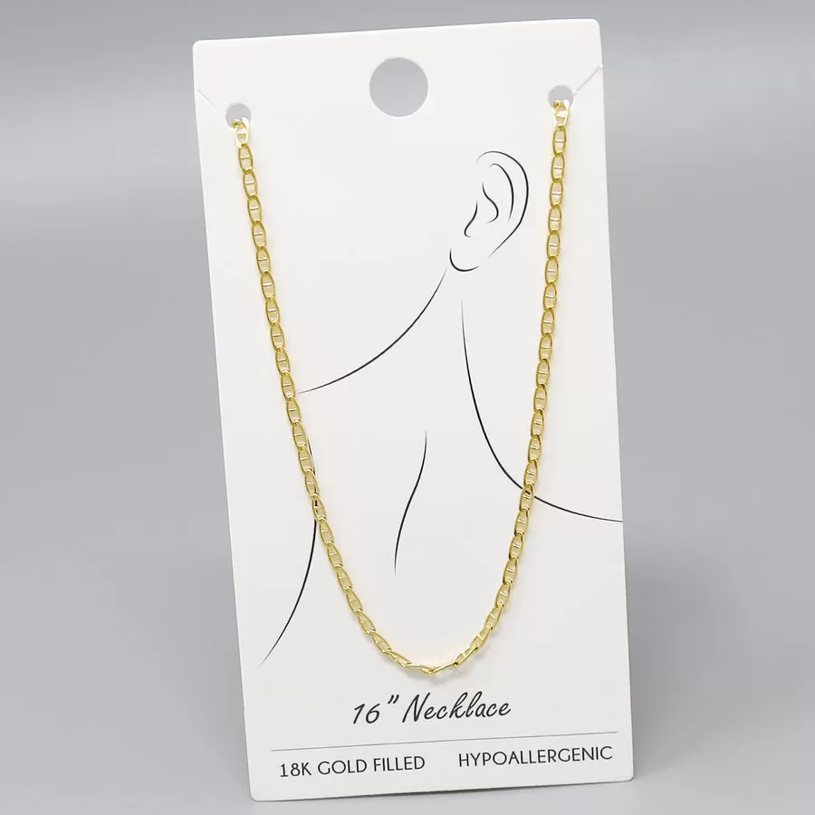 18K Gold Filled Mariner Chain Short Necklace