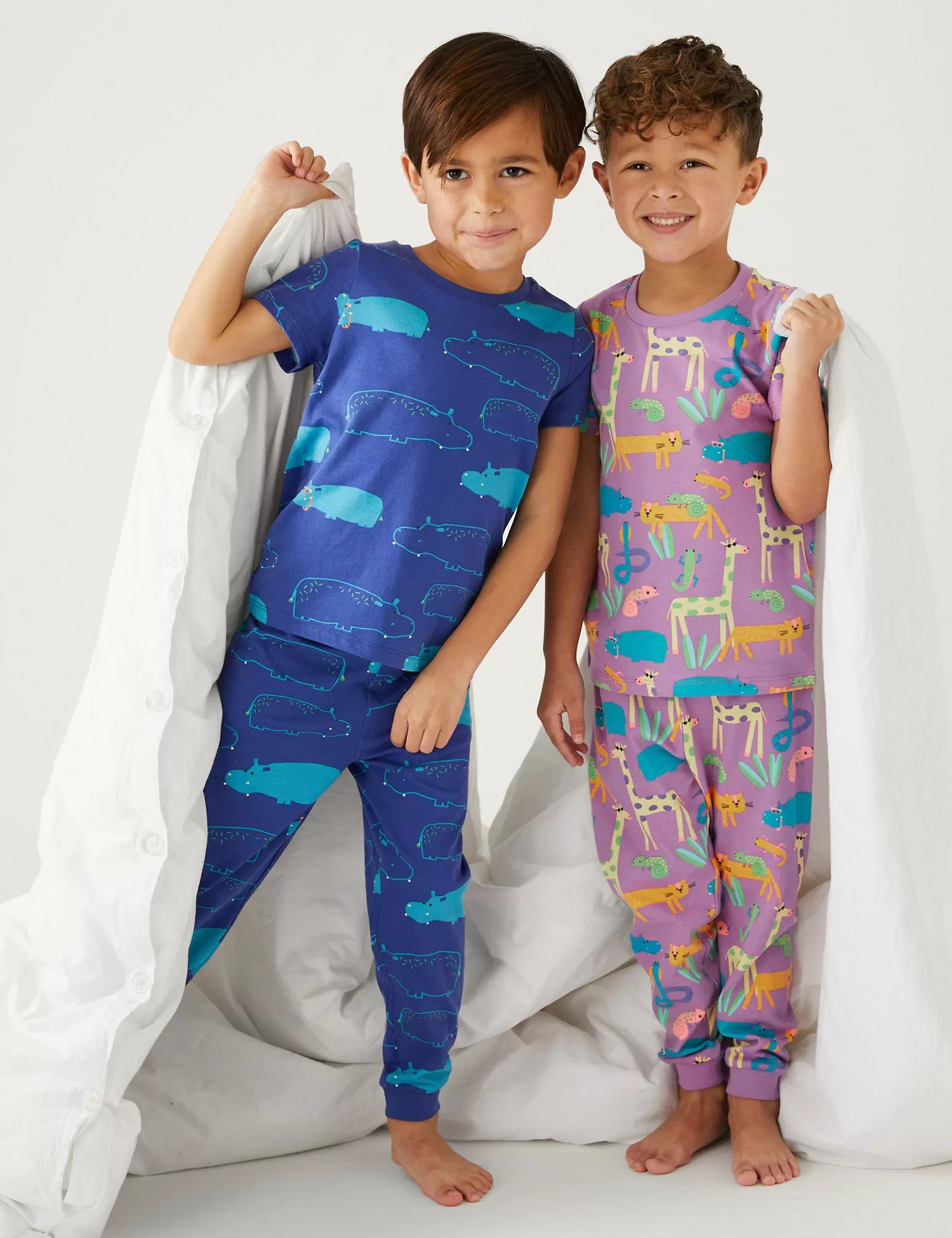 2pk Pure Cotton Animal Pyjama Sets