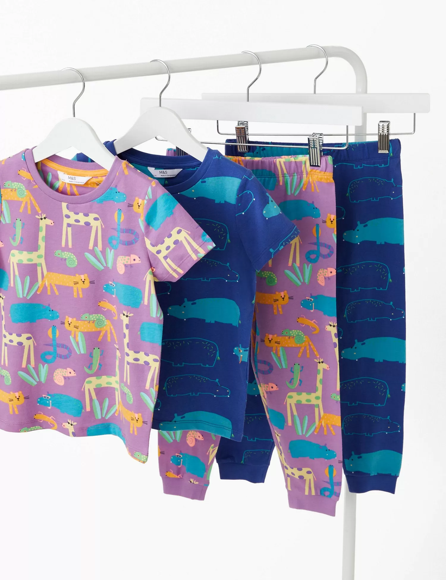 2pk Pure Cotton Animal Pyjama Sets