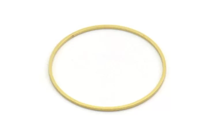 43mm Circle Connectors - 10 Raw Brass Circle Connectors (43x1.4x1mm) A6097