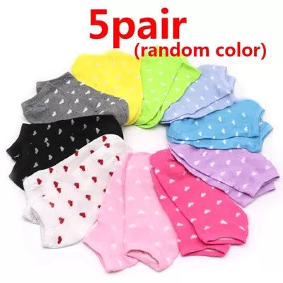 5pair Warm Comfortable Cotton Blends Women's Low Ankle Socks