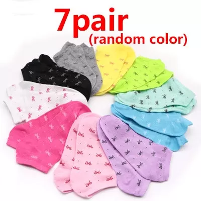 5pair Warm Comfortable Cotton Blends Women's Low Ankle Socks