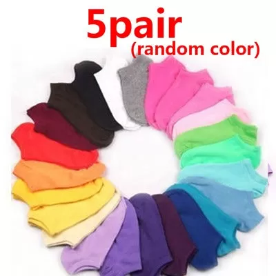 5pair Warm Comfortable Cotton Blends Women's Low Ankle Socks