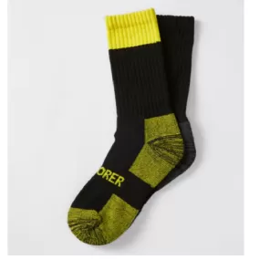 6 Pairs X Explorer Original Mens Cotton Crew Winter Tough Socks - Yellow/Black