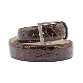 71-155-CGN CAIMAN CROCODILE Belt, Cognac