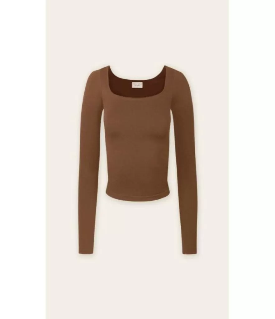 Addison Square Neck Top - Mocha