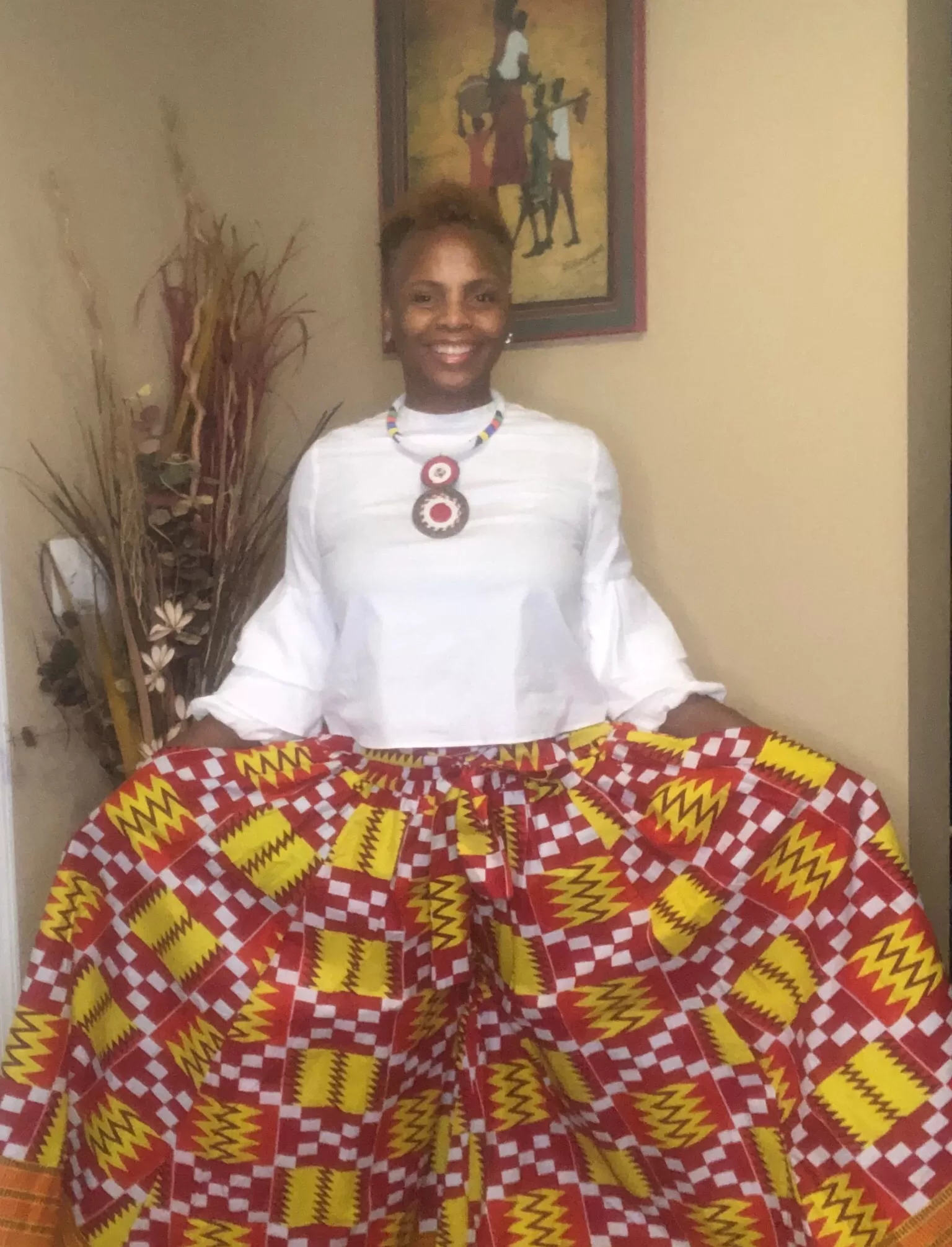 African Print Crop Palazzo Pants w/Pockets (ONE SIZE)