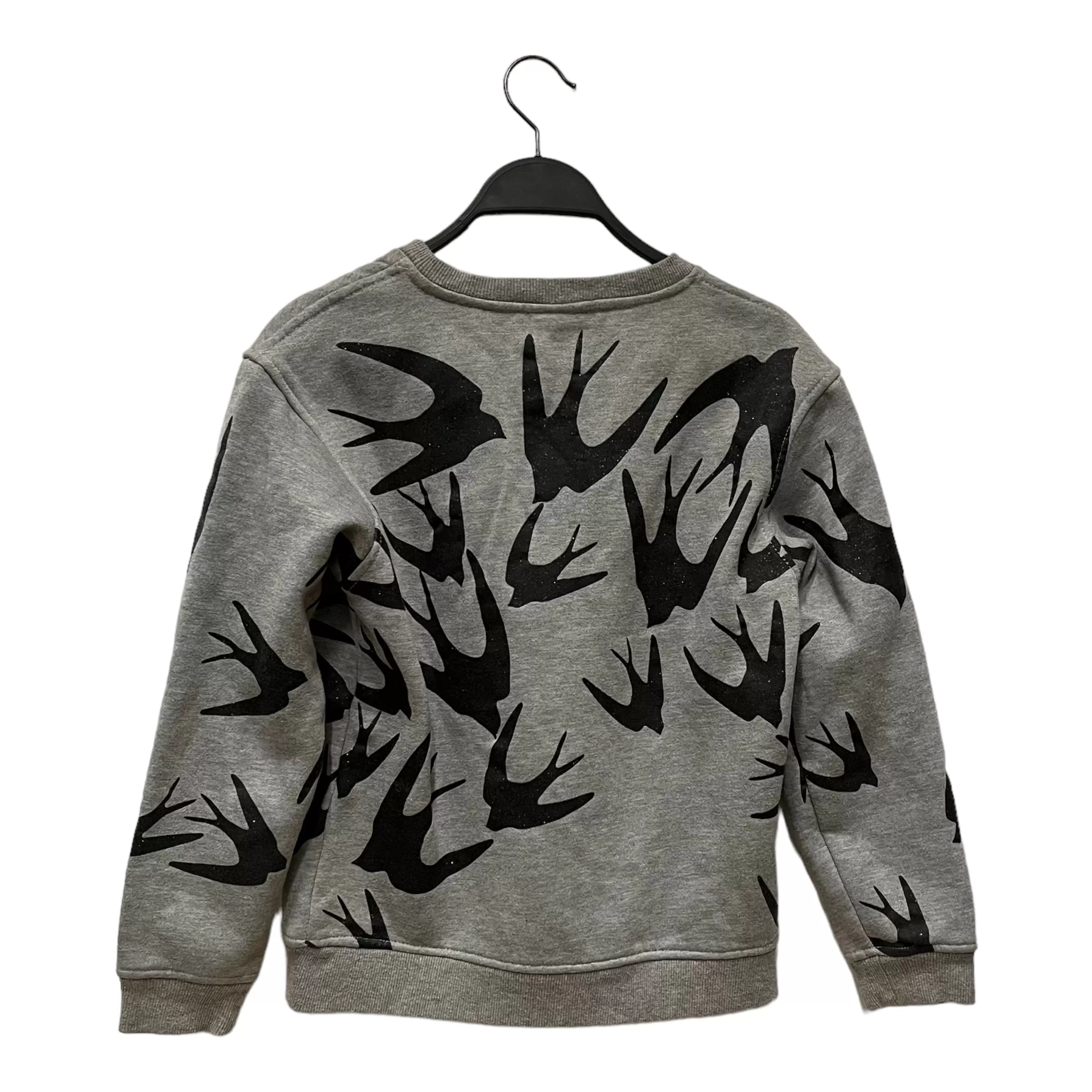 Alexander McQueen/Sweatshirt/S/Glitter/Cotton/GRY/Birds