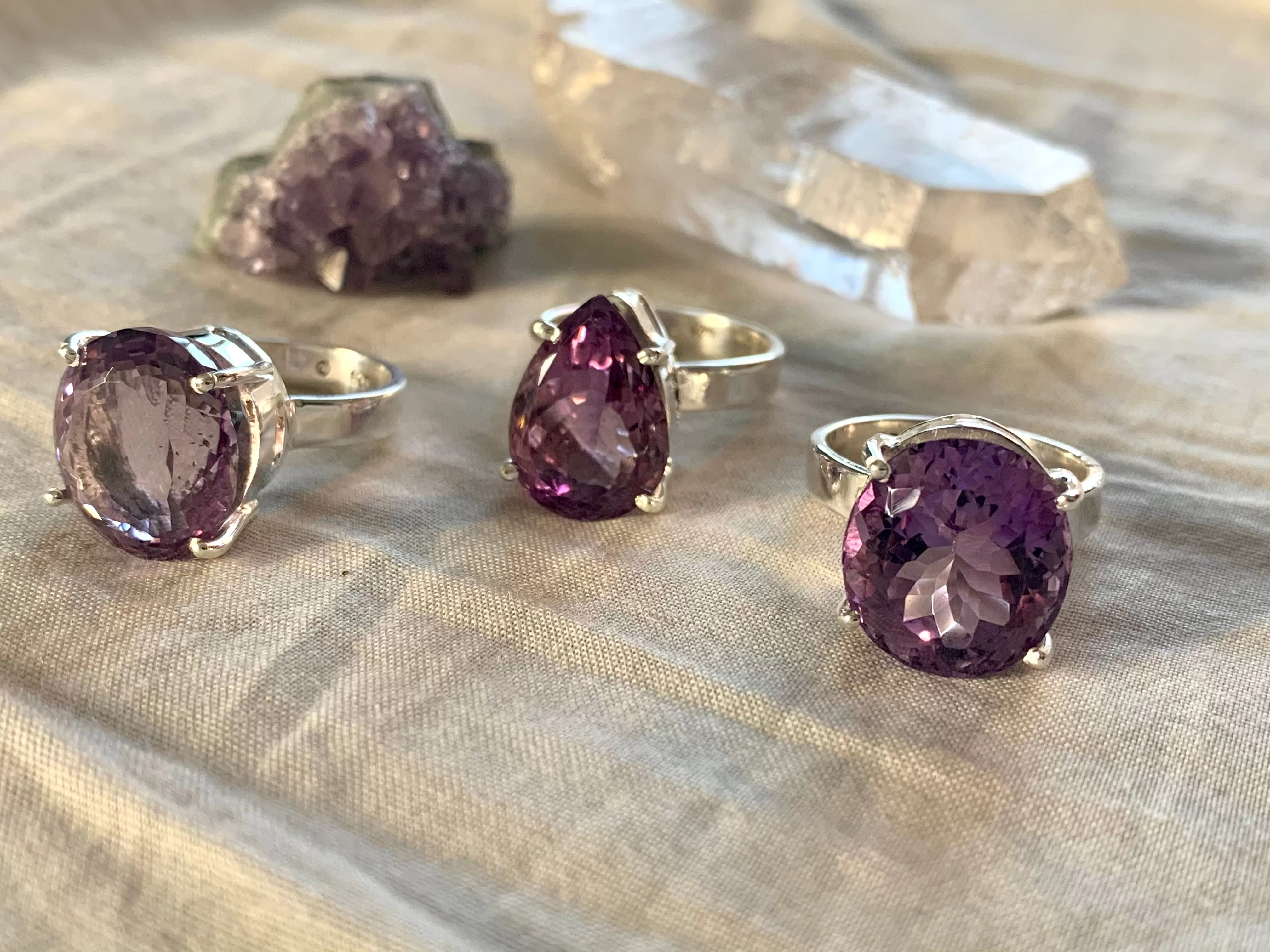 Amethyst Sanaa Rings - Faceted Mixed