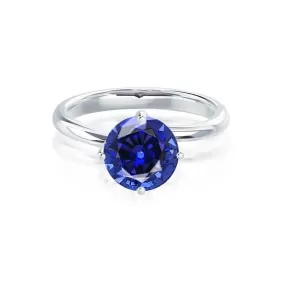 ANNORA - Chatham® Blue Sapphire 950 Platinum Twist Solitaire Ring