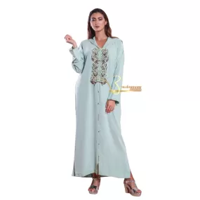 Baby Blue Beaded Djellaba