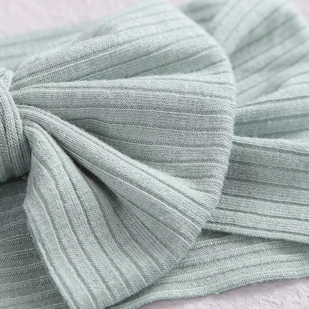 Baby Textured Single Soft Bow Knot Headband — Blush