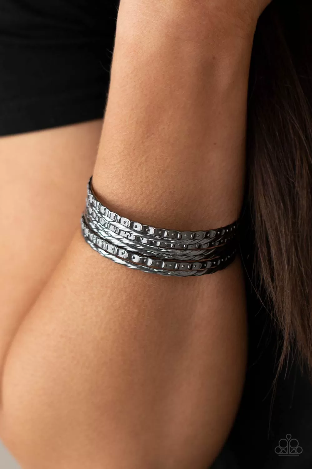 Back-To-Back Stacks - Black Bracelet