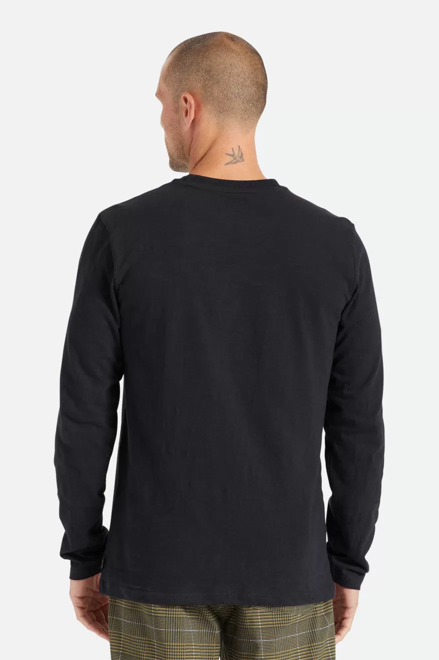 Basic Slub L/S Pocket Tee - Black