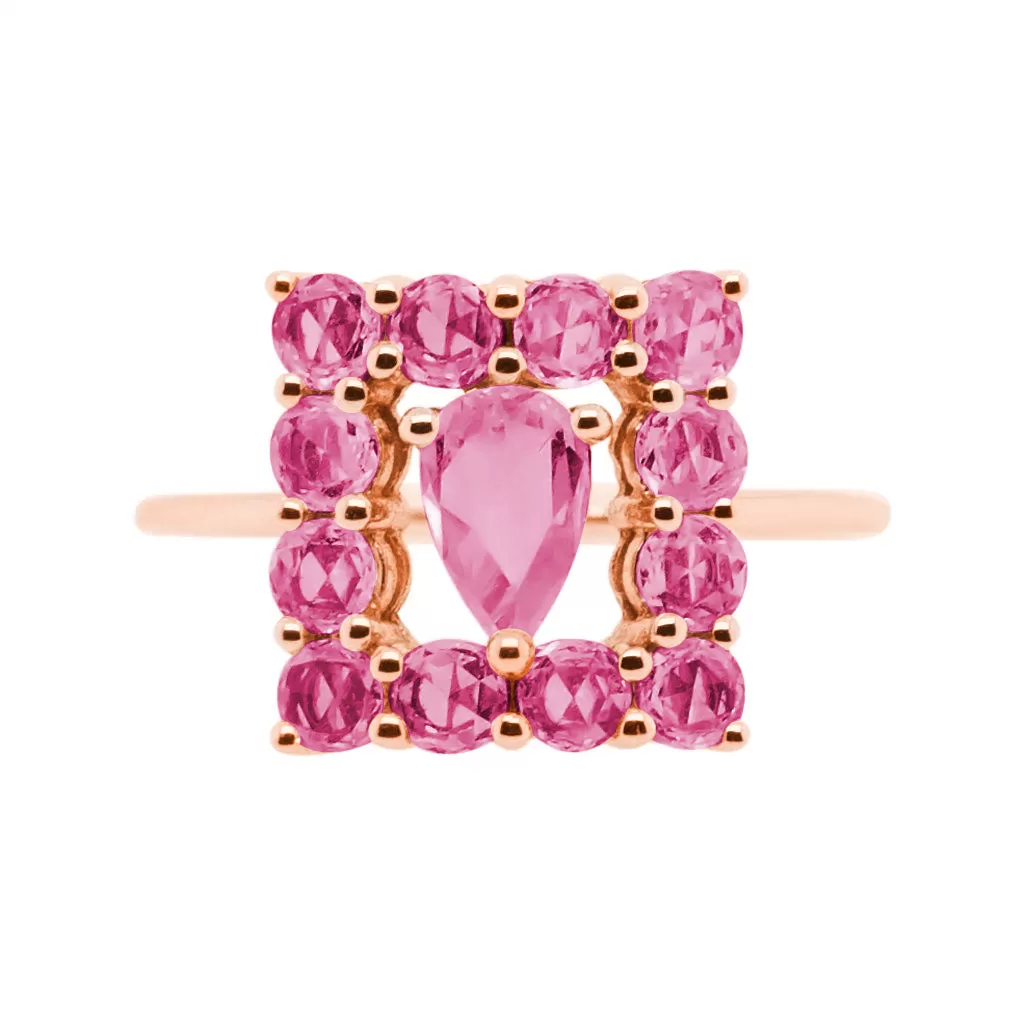 Becca Ring Rose Gold Pink Sapphire