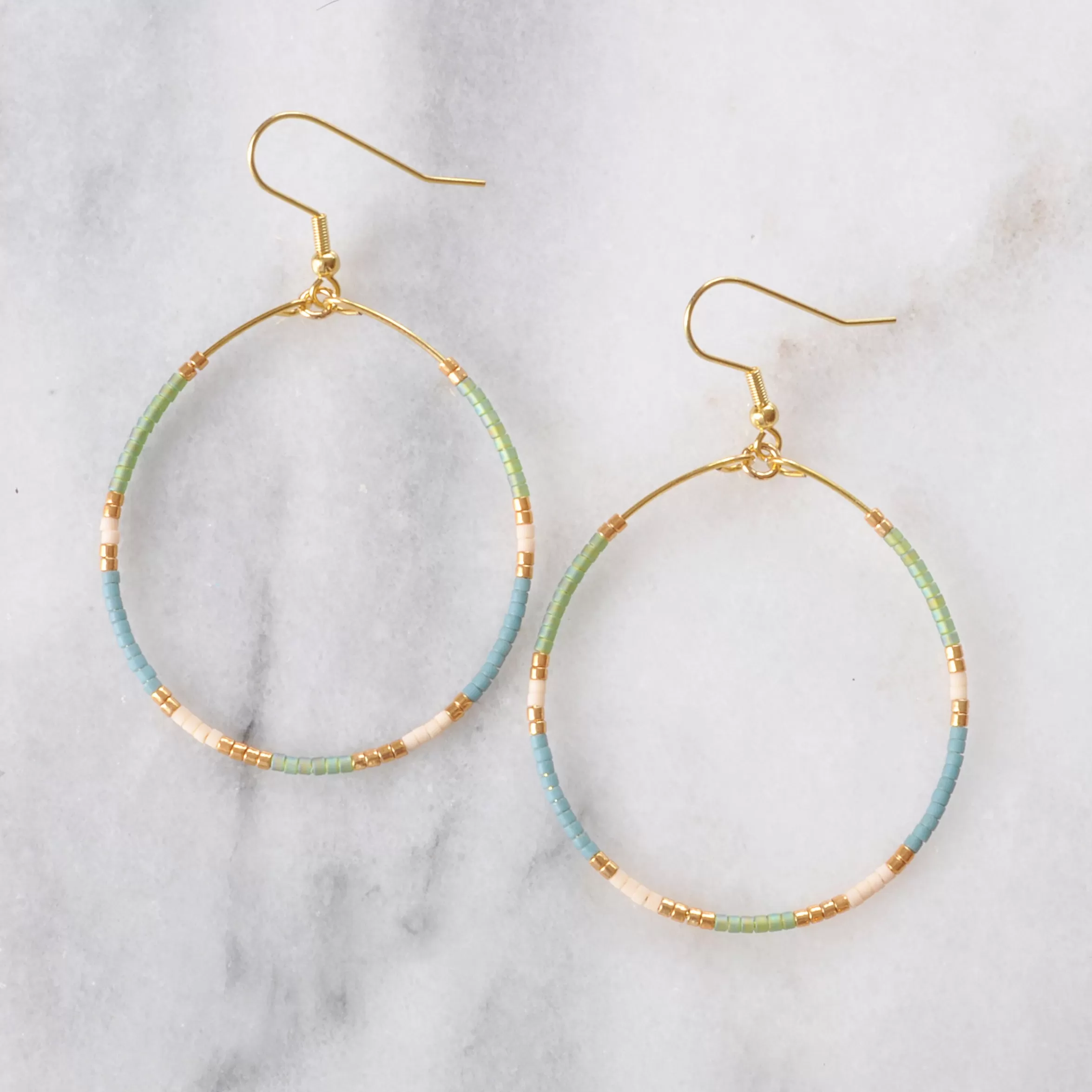 Big Beaded Hoops - MUTED