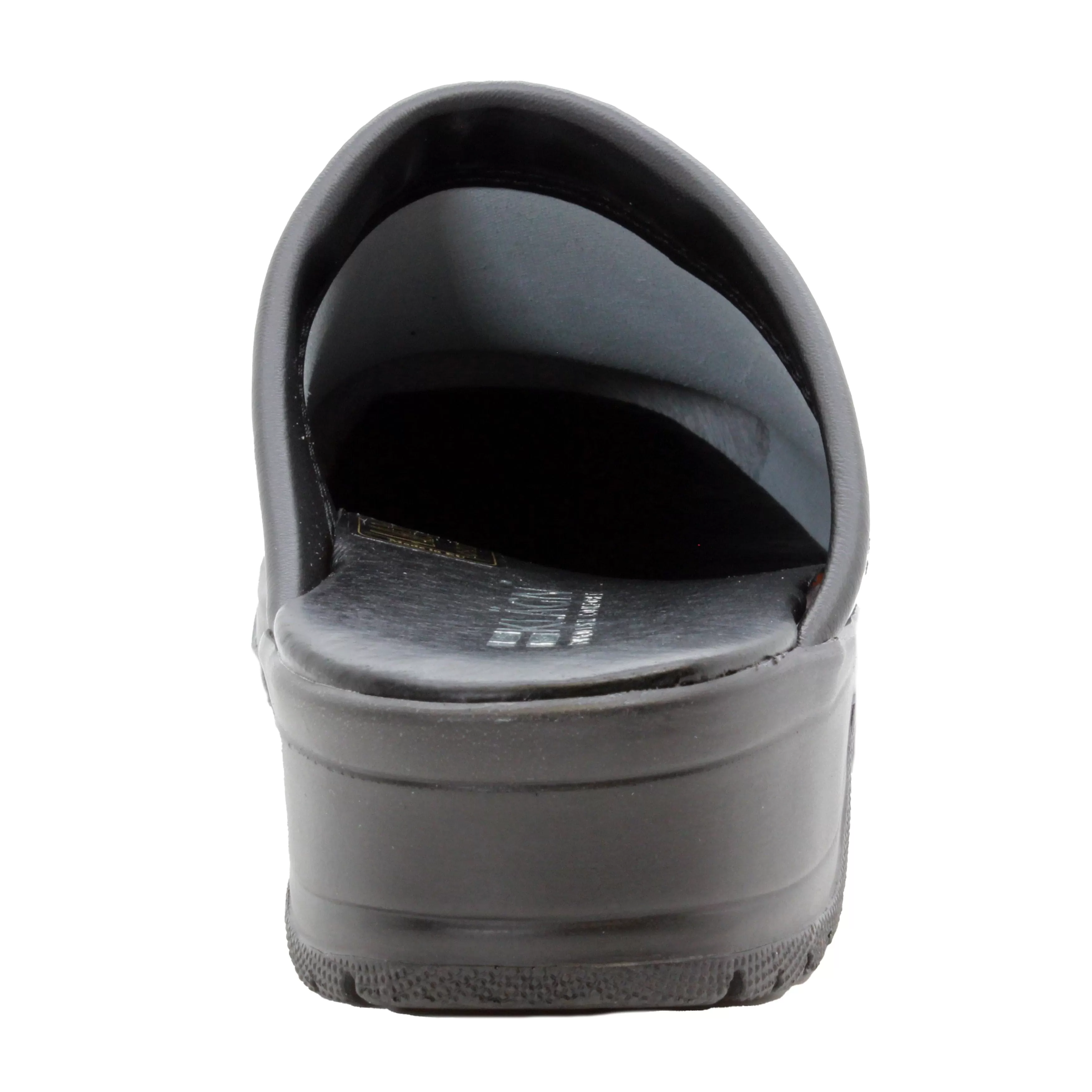 BJORK Flex Pro Open Back Black Leather Clogs