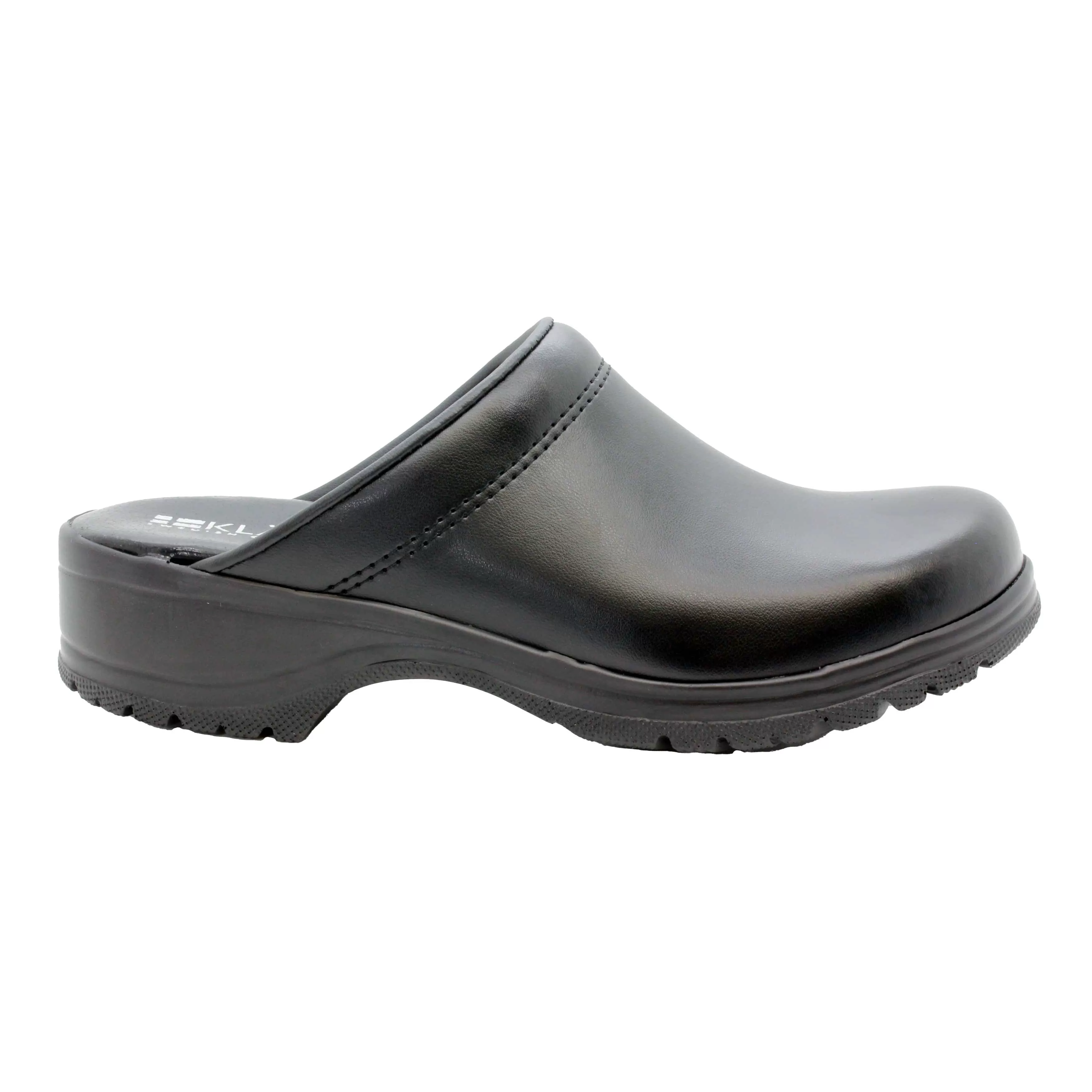 BJORK Flex Pro Open Back Black Leather Clogs