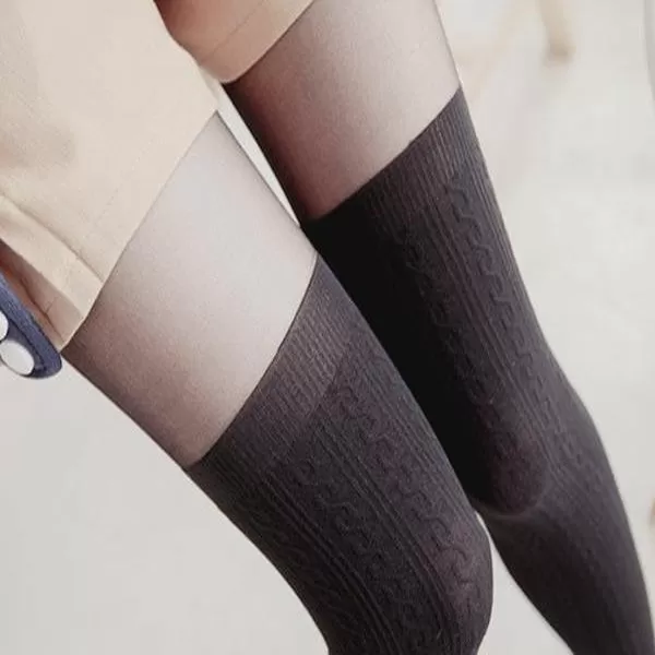 Black Thigh High Tights  KF2004