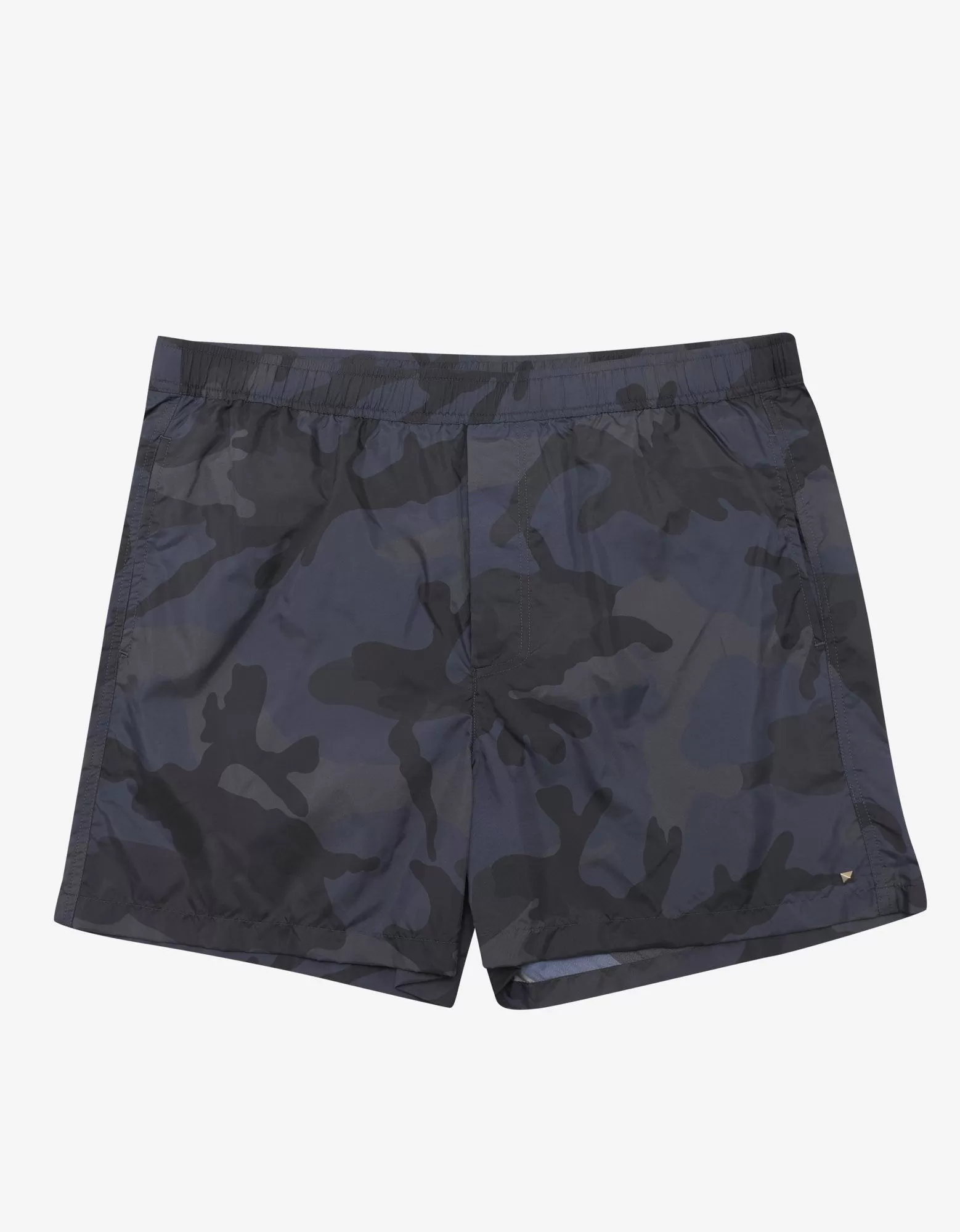 Blue & Grey Camouflage Print Swim Shorts