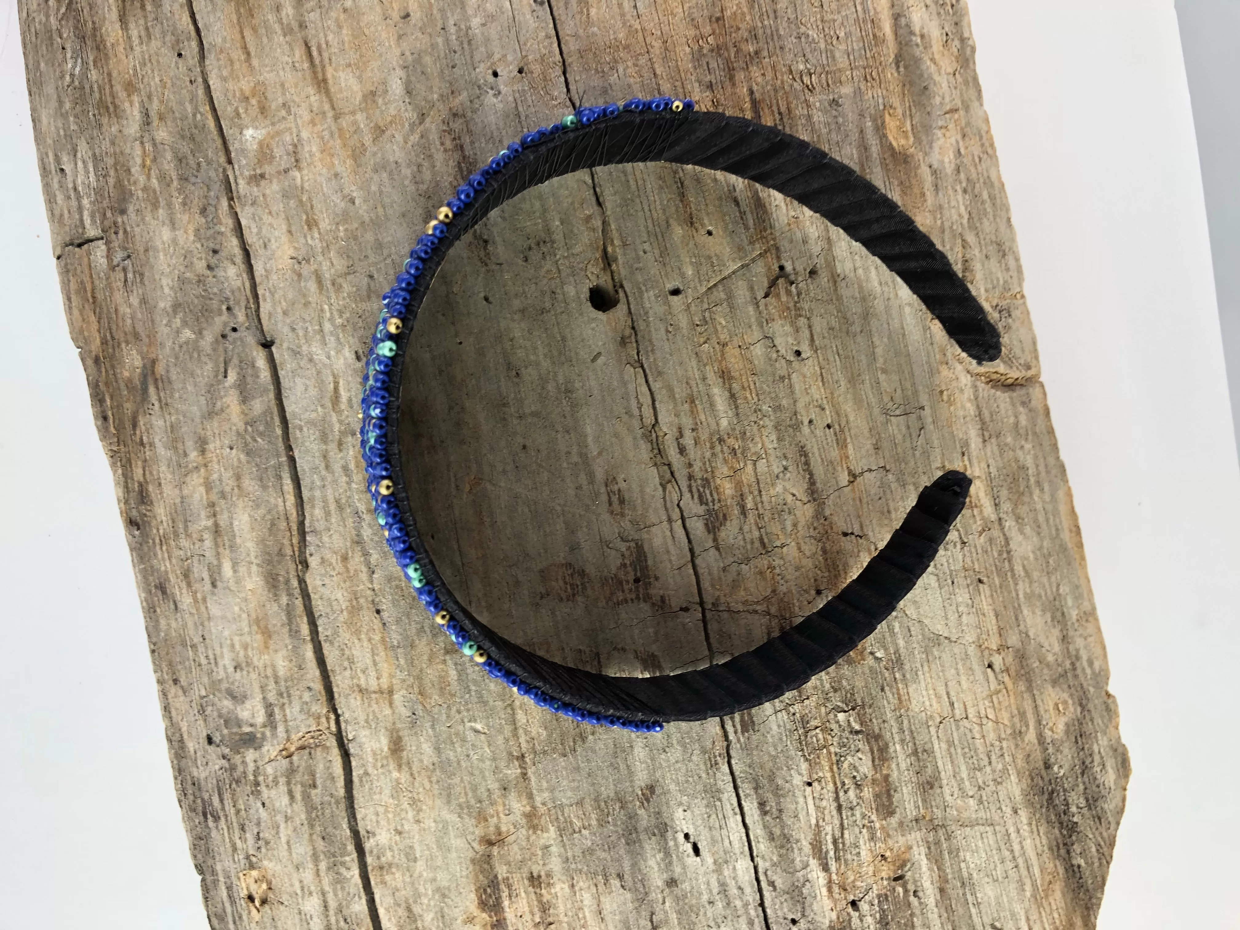 Blue Beaded Headband