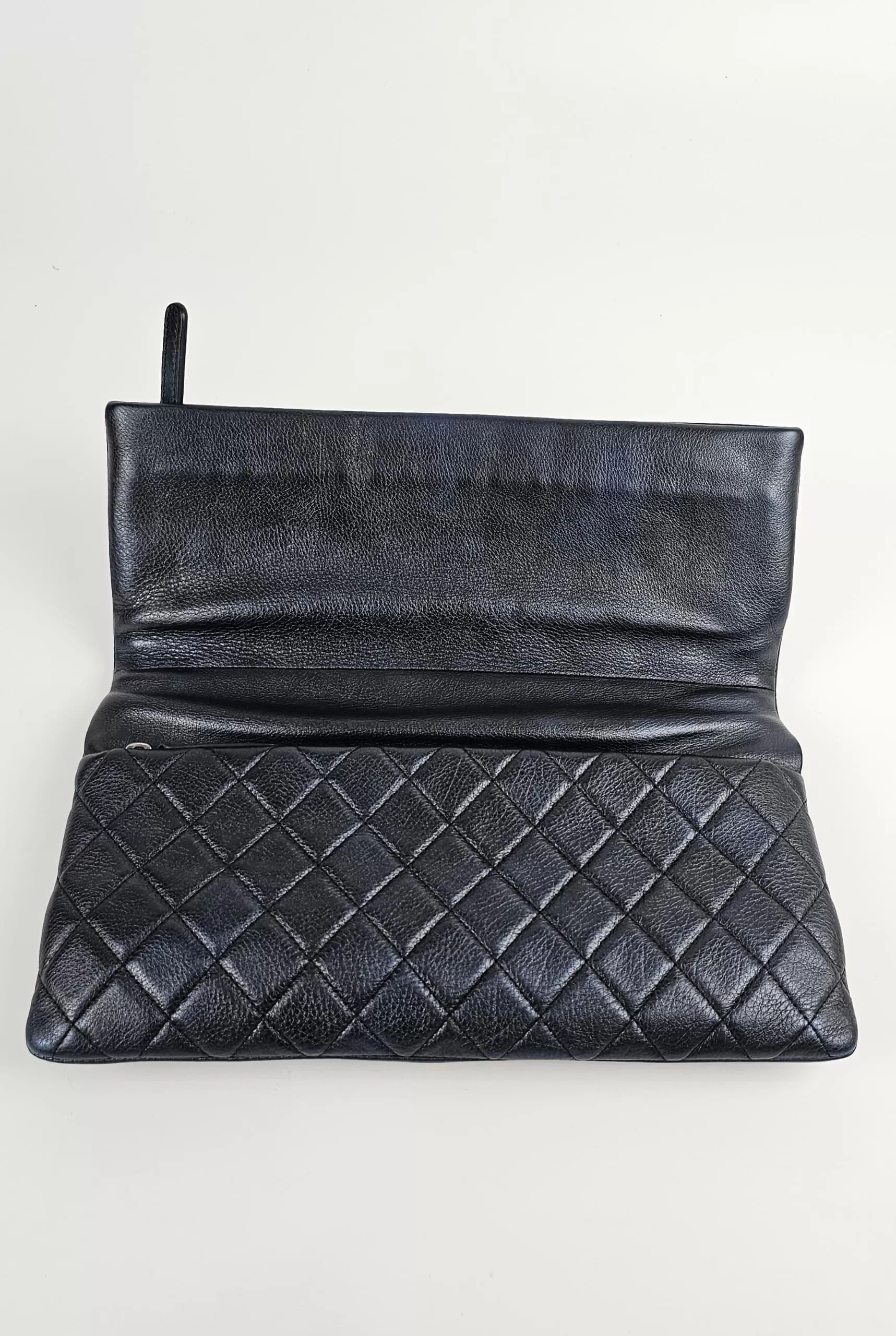 Boy Quilted Folded Pouch in Dark Navy Iridescent Lambskin