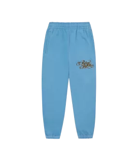 CALLIGRAPHY LOGO EMBROIDERED SWEATPANTS - BLUE