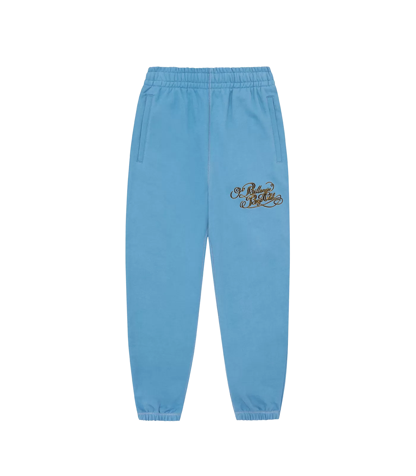 CALLIGRAPHY LOGO EMBROIDERED SWEATPANTS - BLUE