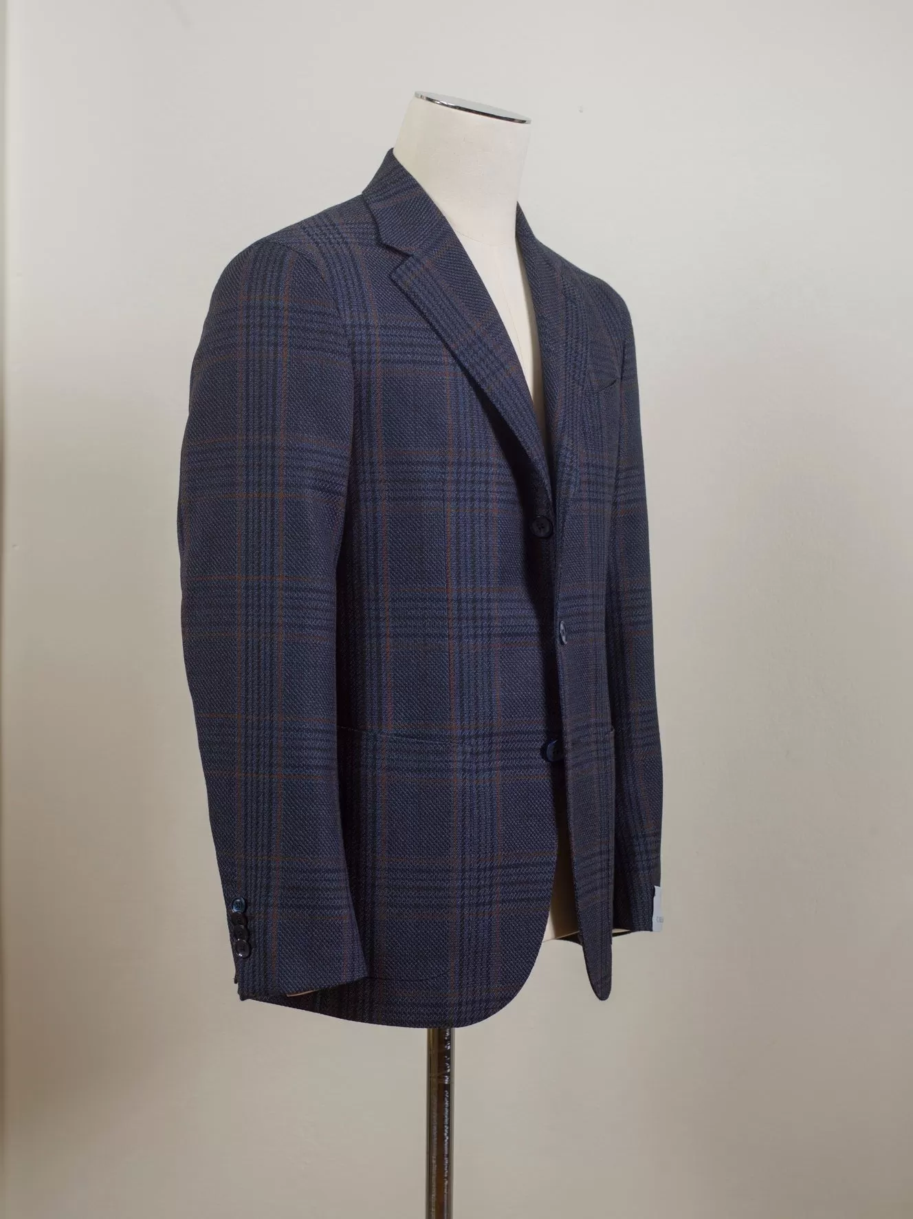 Caruso Glencheck Jacket / Blue & Brown