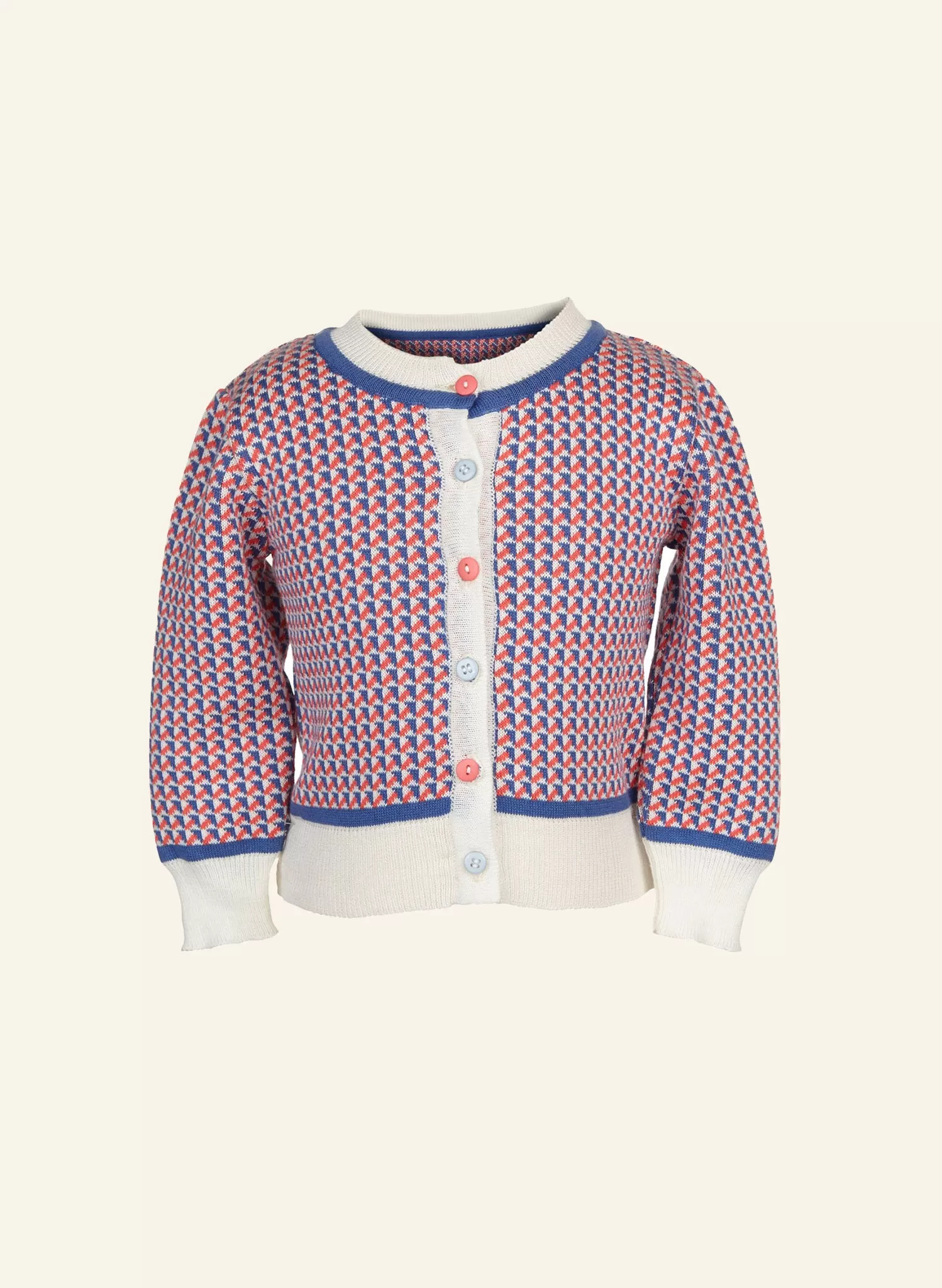 Children's Cardigan - Blue/Coral Fly Away