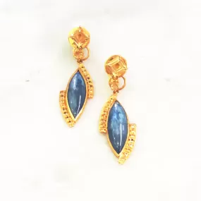 Citrine Stud with Citrine & Kyanite Twinset Earrings