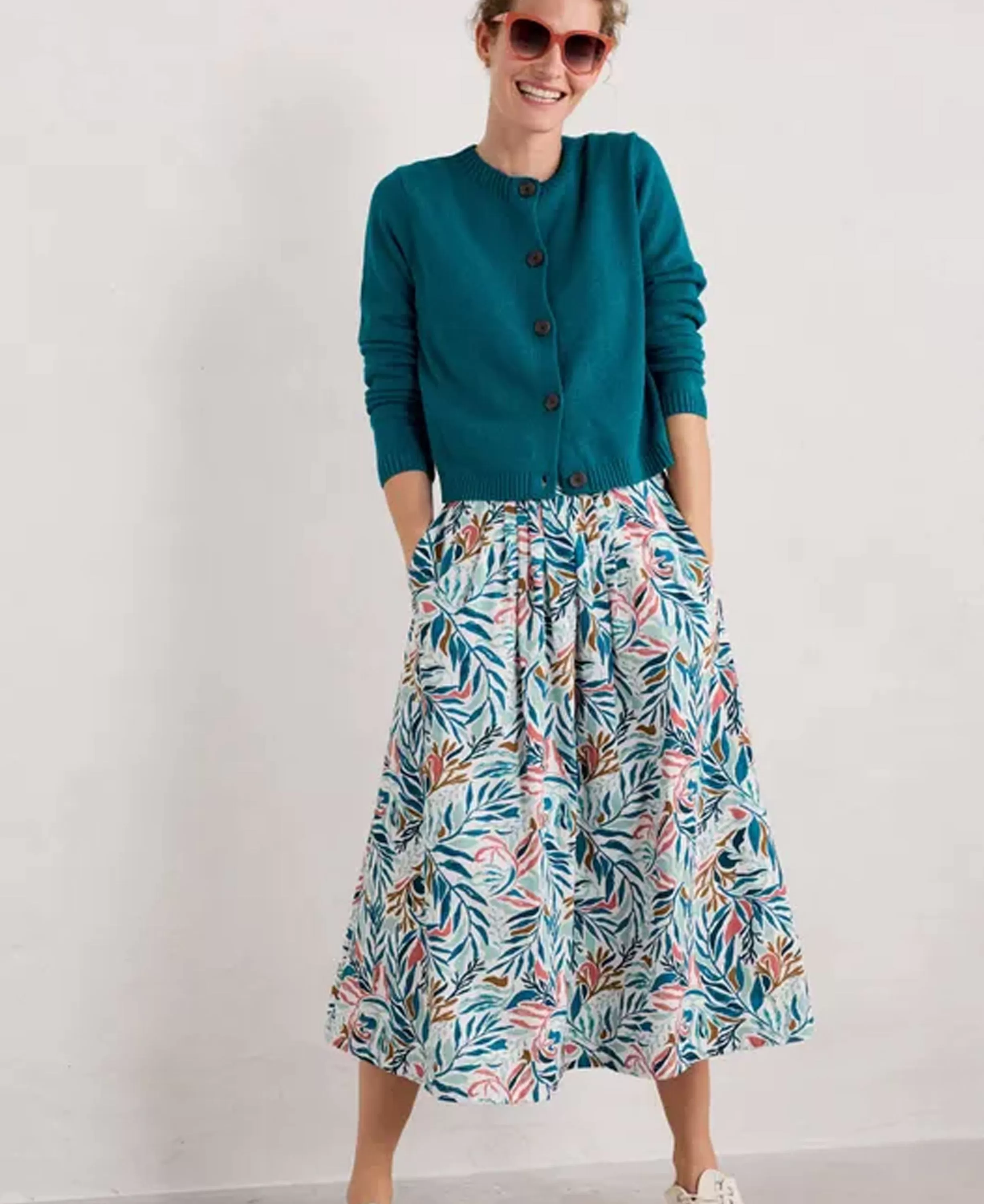 Cliff Road Skirt - Kelp Forest Chalk