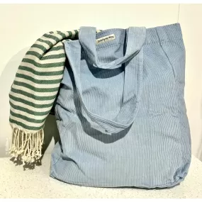 Cord Tote Bag - Baby Blue