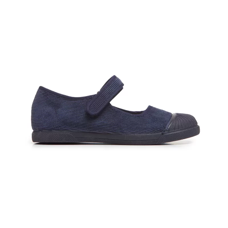 Corduroy Mary Jane Sneakers in Navy