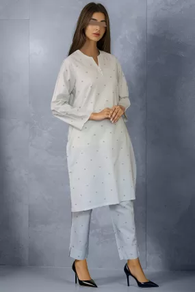 Cotton Jacquard Stitched 2 Piece (Shirt/Trouser)