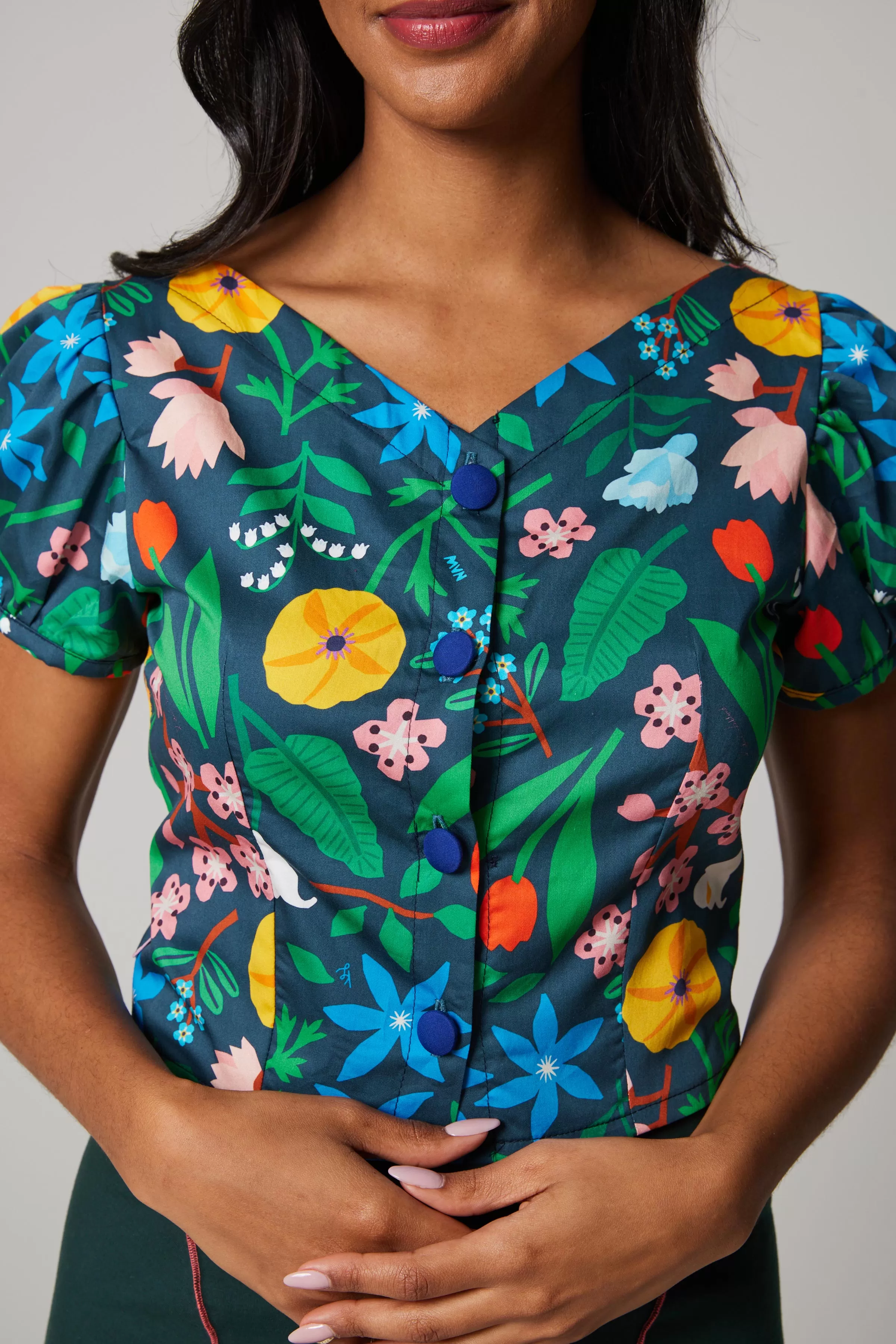 Cotton Poplin Blouse -  Myriam Van Neste Floral